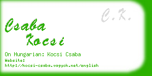 csaba kocsi business card